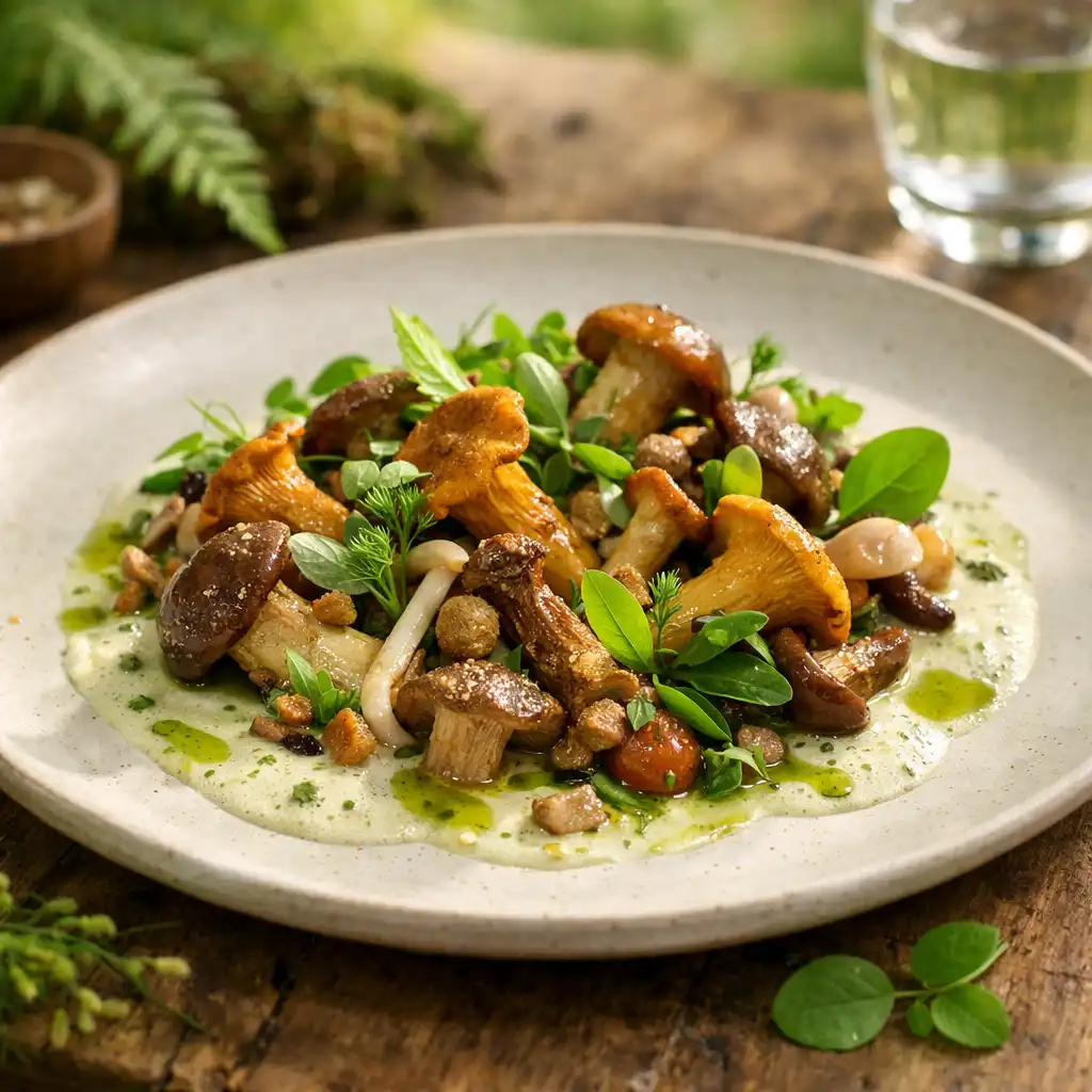 Entrée forestière aux champignons des bois
